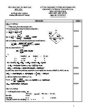 Đáp án đề thi lập đội tuyển dự thi Quốc gia môn Hóa học Lớp 12 - Năm học 2015-2016 - Sở giáo dục và đào tạo Đăk Lăk